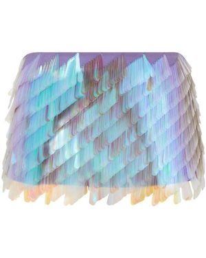 The Attico Iridescent Sequin Mini Skirt - Blue