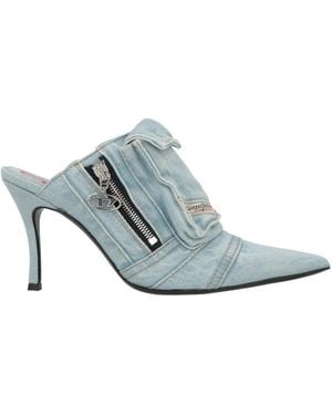 DIESEL Simple Denim-Colored Mules - Blue