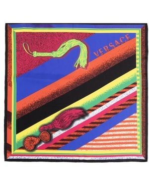 Versace Pattern Printed Twill Scarf - White