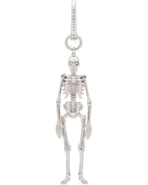 McQueen Skeleton-Motif Keychain - White