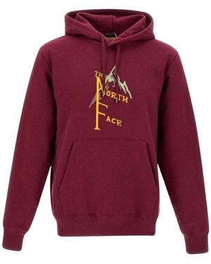The North Face Logo Printed Drawstring Hoodie - Red