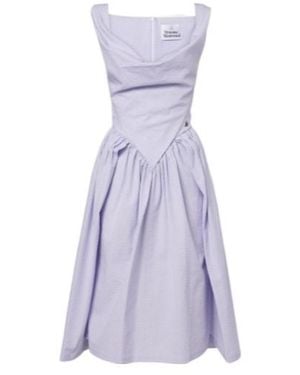 Vivienne Westwood Sunday Cotton Seersucker Midi Dress - Purple
