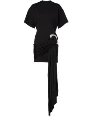 David Koma Embellished Draped Jersey Minidress - Black