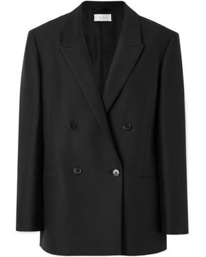 The Row Wilsonia Double-Breasted Wool Suit Jacket - Black