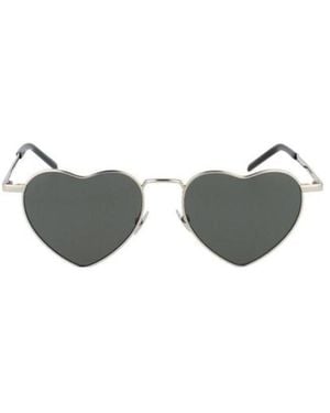 Saint Laurent Loulou Heart-Shaped Sunglasses - Metallic