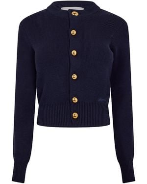 Ami Paris Crew-Neck Knit Cardigan - Blue