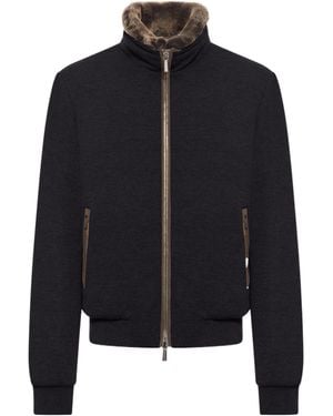 Moorer Fur-Collar Bomber Jacket - Blue