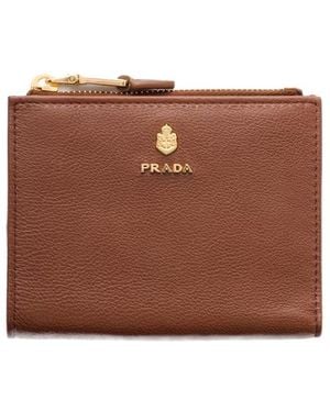 Prada Small Leather Wallet - Brown