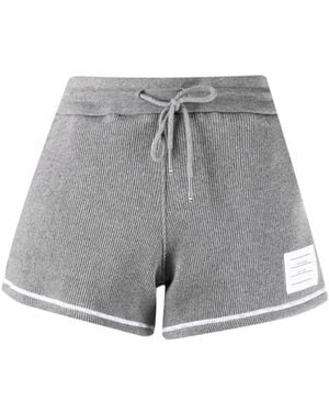 Thom Browne Loopback Cotton Knitted Shorts - Grey