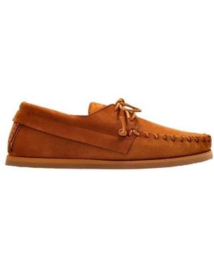 Isabel Marant Leather Lace-Up Moccasin Boat Shoes - Brown
