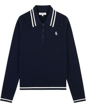 Sporty & Rich Long-Sleeved Polo Shirt - Blue