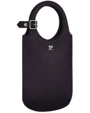 Courreges Courrèges Slim Holy Satin Tote Bag - Blue