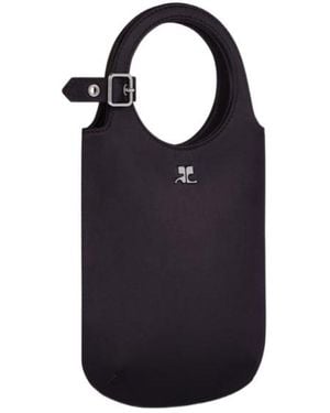 Courreges Courrèges Slim Holy Satin Tote Bag - Blue