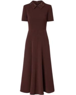 Roland Mouret Embellished Cady Midi Dress - Brown