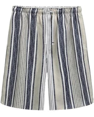 Dior Iviera Oblique Sun Stripes Shorts - Blue