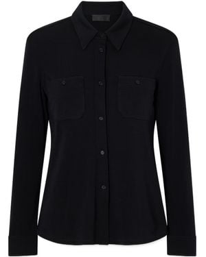 Nili Lotan Short Sleeve Lapel Collar Polo Shirt - Black