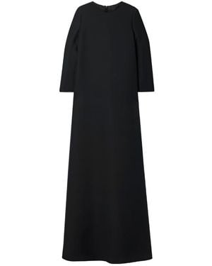 The Row Logo Long-Sleeved Wool Silk Blend Dress - Black