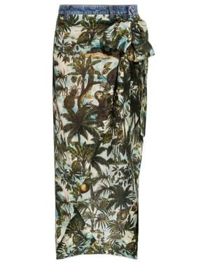 DSquared² Monkey Business Long Denim Skirt - Green