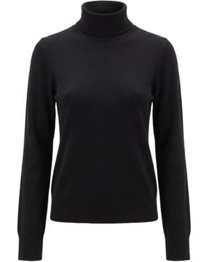 Patrizia Pepe Logo-Plaque Turtleneck Wool Jumper - Black