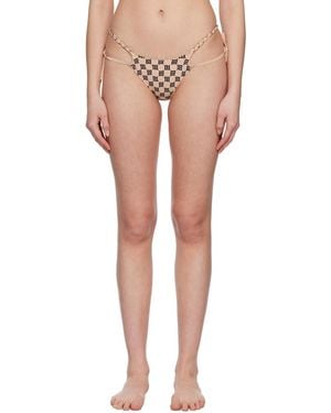 MISBHV Monogram-Pattern Bikini Bottoms - Natural