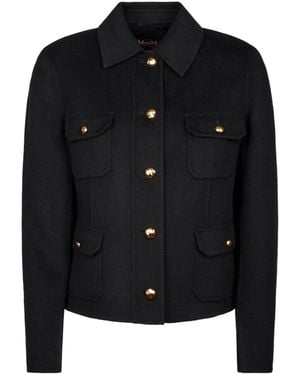 Max Mara Button-Up Pocket-Detail Jacket - Black