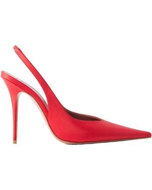 AMINA MUADDI Satin Slingback Court Shoes - Red