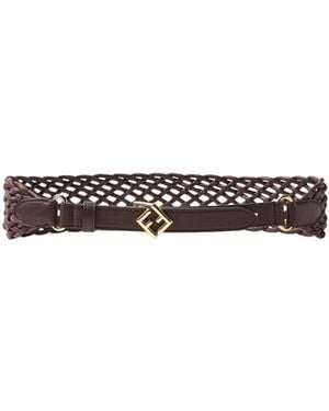 Fendi Leather Belt - White