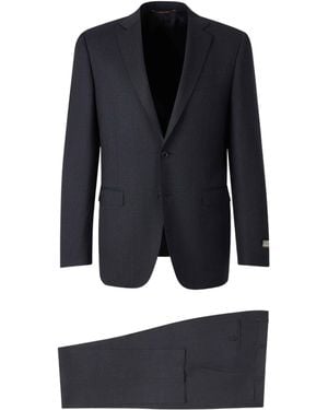Canali Long-Sleeved Suit Jacket And Pants Two-Piece Set - Blue