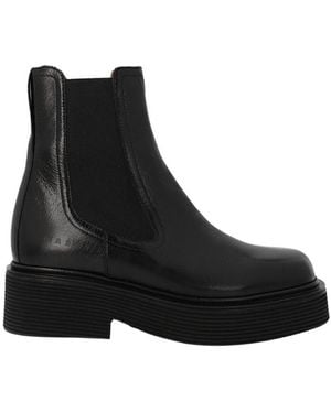 Marni Square Toe Ankle Boots - Black