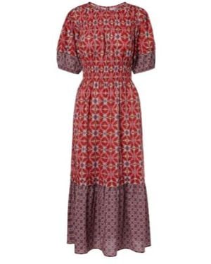 Velvet By Graham & Spencer Maela Printed Cotton Midi Dress - Red