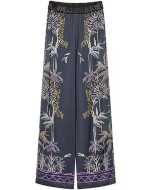 forte_forte Embroidered Wide-Leg Trousers - Grey