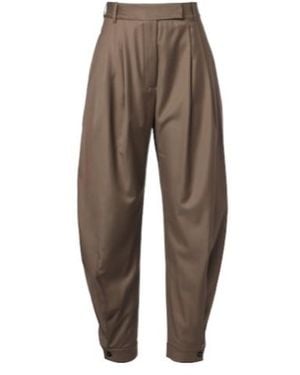 Rohe Virgin Wool Balloon Trousers - Brown