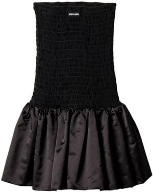 Miu Miu Georgette Mini-Dress - Black