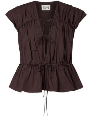 TOVE Thea Cotton Top - Brown