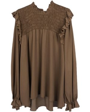 forte_forte Ruffled Shirt - Brown