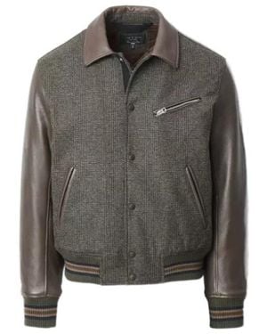 Rag & Bone Jeremy British Wool Varsity Jacket - Grey