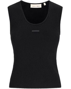Fear Of God Logo Patch Ribbed Tank - Black