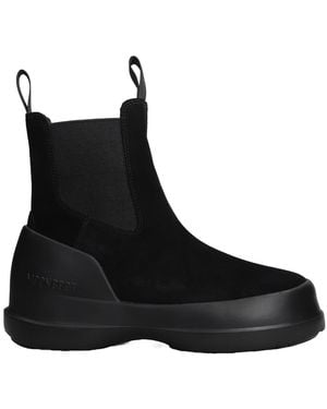 Moon Boot Luna Logo-Printed Slip-On Boots - Black