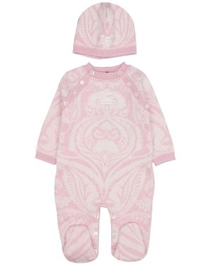 Etro Paisley-Intarsia Knit Pajamas - Pink