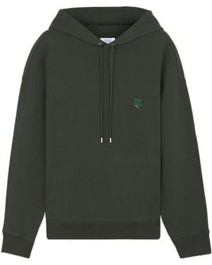 Maison Kitsuné Maison Kitsuné Bold Fox Head Patch Drawstring Hoodie - Green