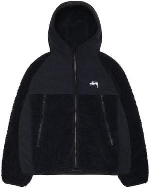 Stussy Logo-Print Hooded Jacket - Black