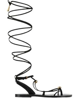 Isabel Marant Minimalist Suede Flat Sandals - White