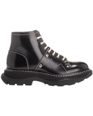 McQueen Tread Lace-Up Boots - Black