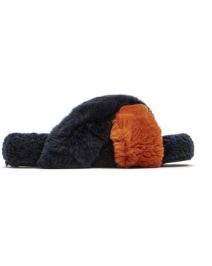 MR & MRS Blue Rabbit Fur Sandal