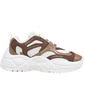 ARMANI EXCHANGE Bicolor Polyester Chunky Sneakers - Metallic