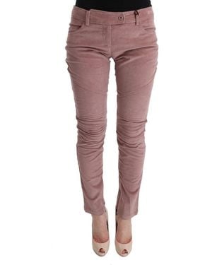 Ermanno Scervino Velvet Cropped Casual Trousers - Pink