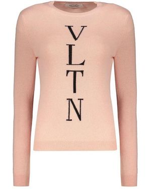 Valentino Multicolor Angora Sweatshirt - Pink