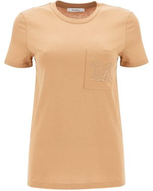 Max Mara 'papaya' Embroidered Pocket - Natural