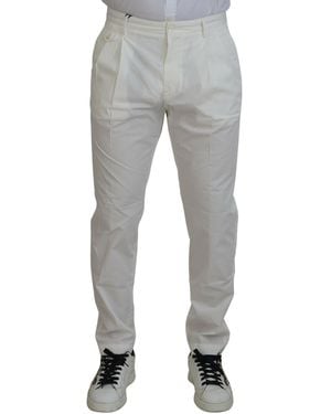 Dolce & Gabbana Cotton Skinny Chino Trousers - Grey