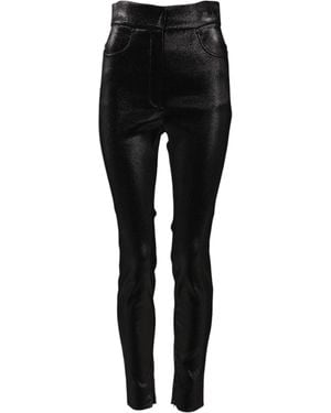 Dolce & Gabbana Cotton Stretch Lurex Thread Skinny Trousers - Black